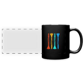 Klarinette - Panorama-Tasse farbig - Schwarz - Vorne