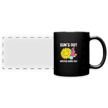 Wasserpistole - Panorama-Tasse farbig - Schwarz - Vorne