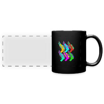 Wasserpistole - Panorama-Tasse farbig - Schwarz - Vorne