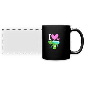 Water pistol - Full Colour Panoramic Mug - black - Front