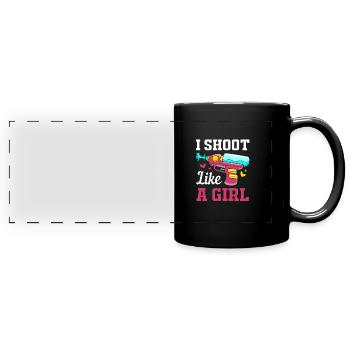 Wasserpistole - Panorama-Tasse farbig - Schwarz - Vorne
