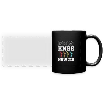 Knie Operation - Panorama-Tasse farbig - Schwarz - Vorne