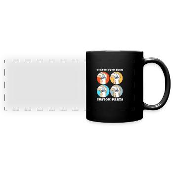 Knie Operation - Panorama-Tasse farbig - Schwarz - Vorne