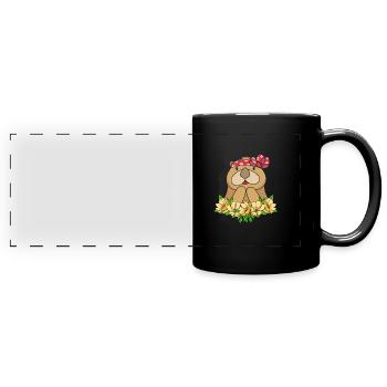 Otter - Panorama-Tasse farbig - Schwarz - Vorne
