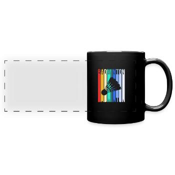 Badminton - Full Colour Panoramic Mug - black - Front