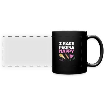 Torte Törtchen Dekoration Kuchen - Panorama-Tasse farbig - Schwarz - Vorne