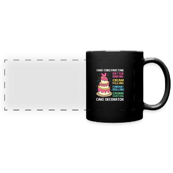 Torte Törtchen Dekoration Kuchen - Panorama-Tasse farbig - Schwarz - Vorne