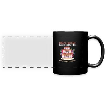 Torte Törtchen Dekoration Kuchen - Panorama-Tasse farbig - Schwarz - Vorne