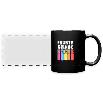 4. Klasse - Panorama-Tasse farbig - Schwarz - Vorne