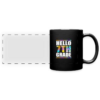 7. Klasse - Panorama-Tasse farbig - Schwarz - Vorne