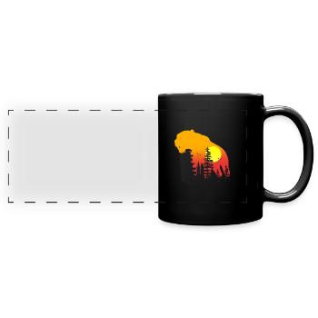 Säbelzahntiger - Panorama-Tasse farbig - Schwarz - Vorne