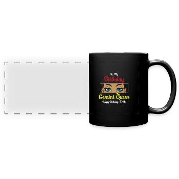 Sternzeichen Zwilling - Panorama-Tasse farbig - Schwarz - Vorne