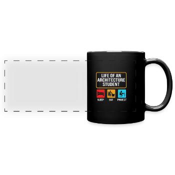 Architecte Architecture - Mug panoramique uni - noir - Devant