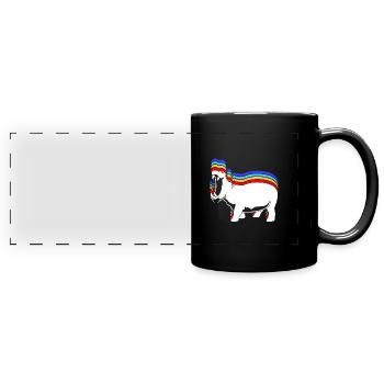 Hippopotamus - Full Colour Panoramic Mug - black - Front