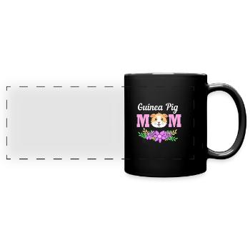 Meerschweinchen - Panorama-Tasse farbig - Schwarz - Vorne