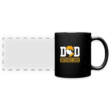 Children's birthday party construction site - Full Colour Panoramic Mug - black - Front