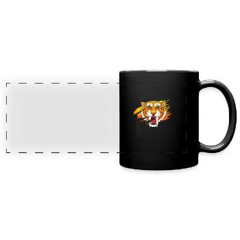 Säbelzahntiger - Panorama-Tasse farbig - Schwarz - Vorne