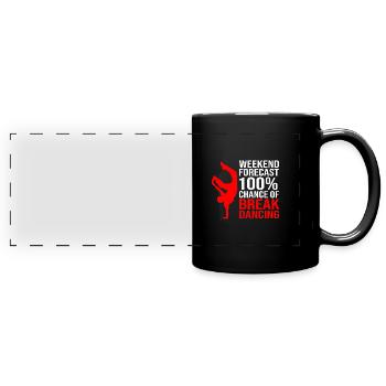 Breakdance - Panorama-Tasse farbig - Schwarz - Vorne