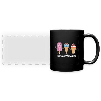 Eis Sommer Eis Cream Lustiges Kinder Eis Am Stiel - Panorama-Tasse farbig - Schwarz - Vorne