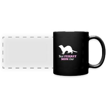 Frettchen - Panorama-Tasse farbig - Schwarz - Vorne