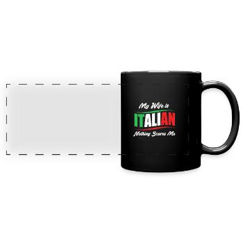 Italienisch Italia Italien - Panorama-Tasse farbig - Schwarz - Vorne