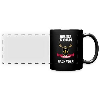 Korn bringt uns nach vorn Geschenk Alkohol Party - Panorama-Tasse farbig - Schwarz - Vorne