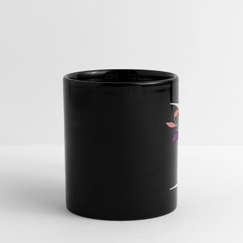 Buchstabe E Monogramm Retro Panorama-Tasse farbig