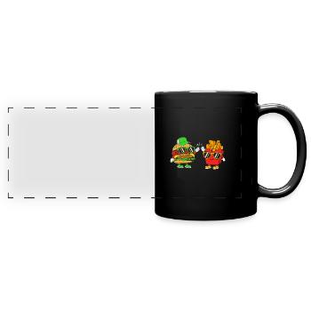 Cheeseburger Burger - Panorama-Tasse farbig - Schwarz - Vorne