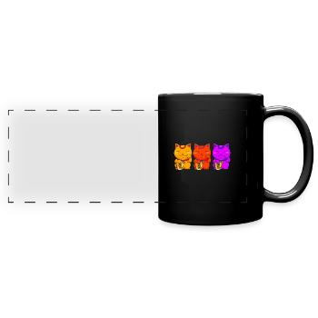 Maneki Neko Japan Glücksbringer - Panorama-Tasse farbig - Schwarz - Vorne