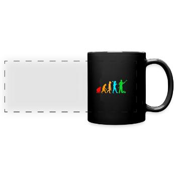 Évolution du peintre - Mug panoramique uni - noir - Devant