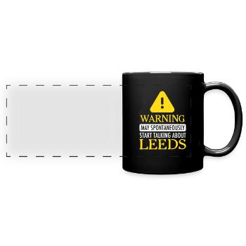 WARNING !: Leeds - Full Colour Panoramic Mug - black - Front