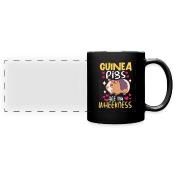 Cochon d’Inde Fan Propriétaire Pet My Wheekness - Mug panoramique uni - noir - Devant
