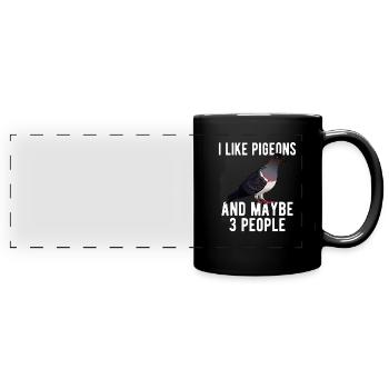 Pigeon Pigeon Racing Pigeon Racer Pigeon Keeper - Panorama-Tasse farbig - Schwarz - Vorne