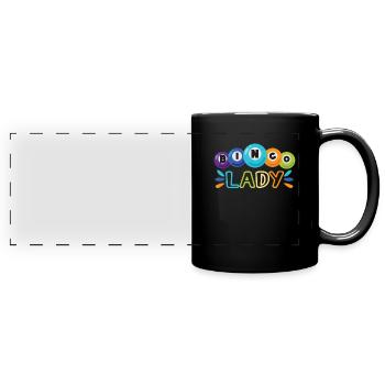 Bingo Jeu de cartes Grand-mère Bingo Joueur Bingo Cartes - Mug panoramique uni - noir - Devant