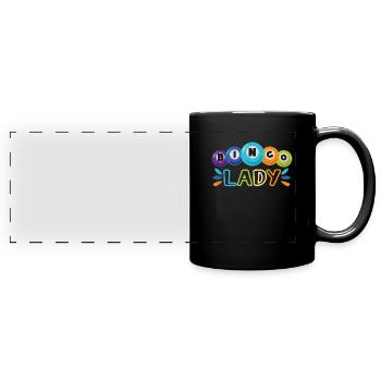 Bingo Jeu de cartes Grand-mère Bingo Joueur Bingo Cartes - Mug panoramique uni - noir - Devant