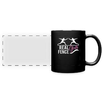 Female Fencing Girl Fencer Fence - Full Colour Panoramic Mug - black - Front