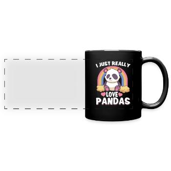 Pandabear Panda Bamboo Wildlife China - Panorama-Tasse farbig - Schwarz - Vorne