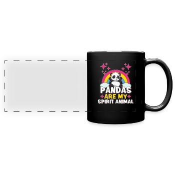 Pandabear Panda Bamboo Wildlife China - Panorama-Tasse farbig - Schwarz - Vorne