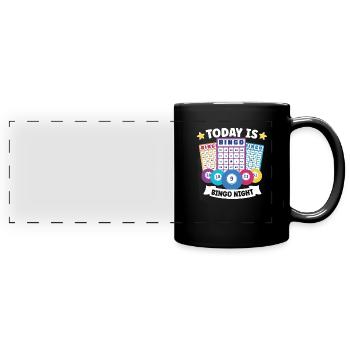 Bingo Jeu de cartes Grand-mère Bingo Joueur Bingo Cartes - Mug panoramique uni - noir - Devant