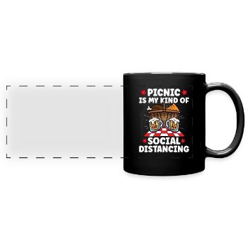 Picnic Lover Pique-Panier de nourriture Date de pique- - Mug panoramique uni - noir - Devant