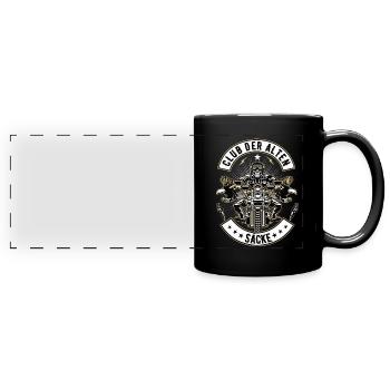 Club der alten Säcke Motorrad Biker Motorradfahrer - Panorama-Tasse farbig - Schwarz - Vorne