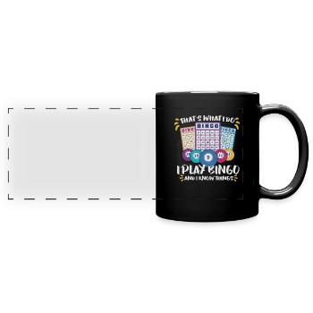 Bingo Jeu de cartes Grand-mère Bingo Joueur Bingo Cartes - Mug panoramique uni - noir - Devant