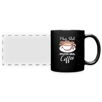 Amateur de café Molécule de caféine Java Latte Espresso - Mug panoramique uni - noir - Devant