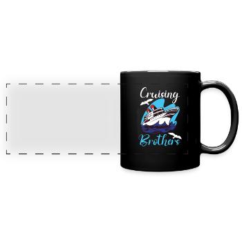 Bateau de navigation Capitaine Navire de croisière - Mug panoramique uni - noir - Devant