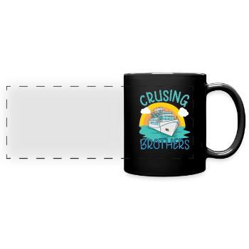 Bateau de navigation Capitaine Navire de croisière - Mug panoramique uni - noir - Devant