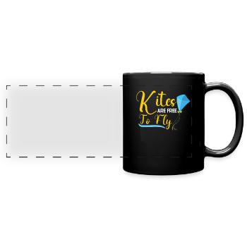 Kite Flying Kite Fan Für Fite Flying Lovers - Panorama-Tasse farbig - Schwarz - Vorne