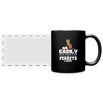 Amateurs de furet | Livres Lire les animaux Cadeaux - Mug panoramique uni - noir - Devant