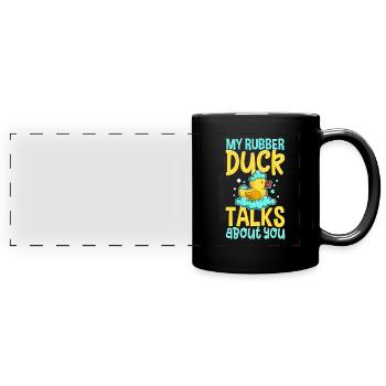 Gummiente Gummienten Entenliebhaber Badezimmer - Panorama-Tasse farbig - Schwarz - Vorne