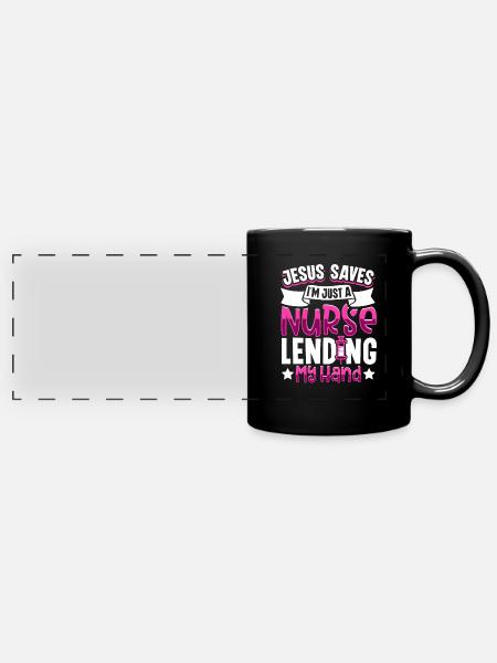 Krankenschwester Krankenpflege Klinik Sanitäter - Panorama-Tasse farbig - Schwarz