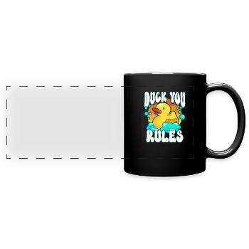 Canards en caoutchouc Canards Chasse aux oiseaux Idée cadeau d’amoureux des canards - Mug panoramique uni - noir - Devant